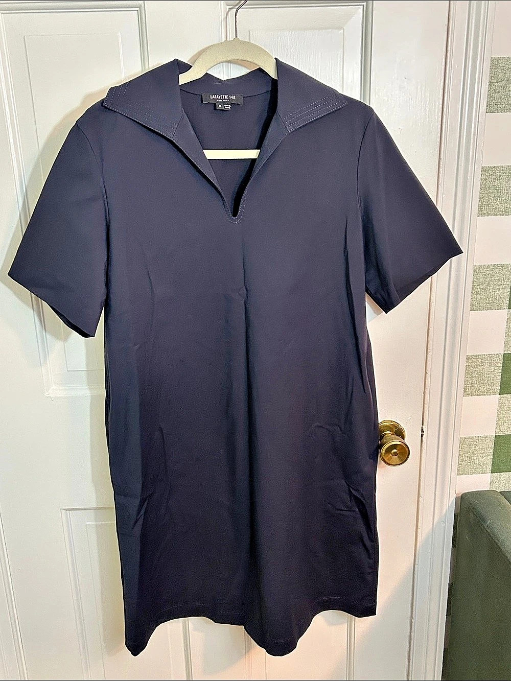 Lafayette 148 New York Andy short Sleeve Mini Dress in royal Blue Size M